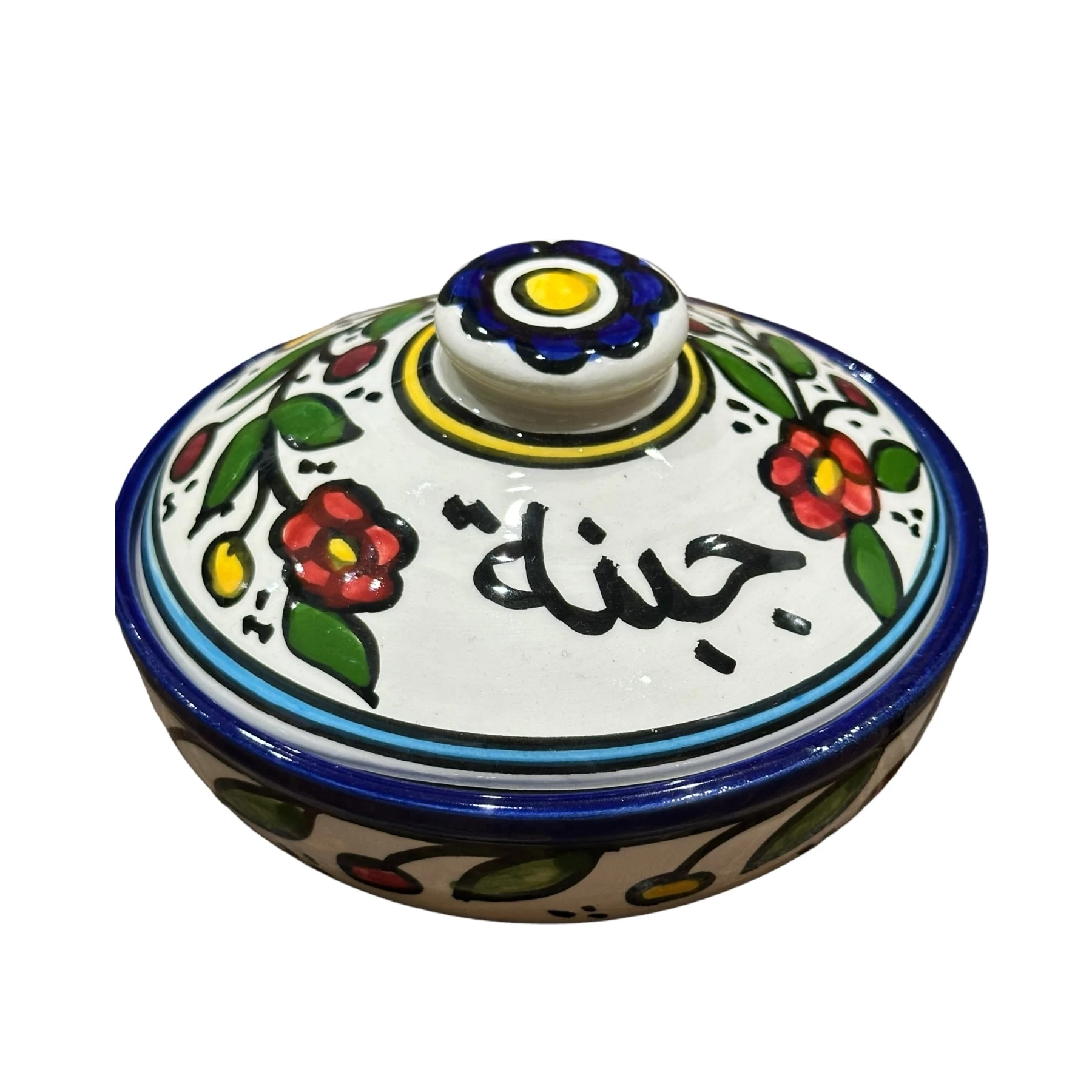 وعاء جبنة خزفي ملون مصنوع يدويًا